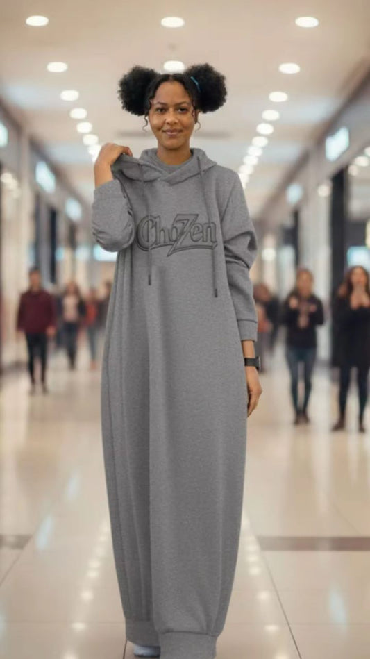 ChoZen Embossed Maxi Hoodie Dress