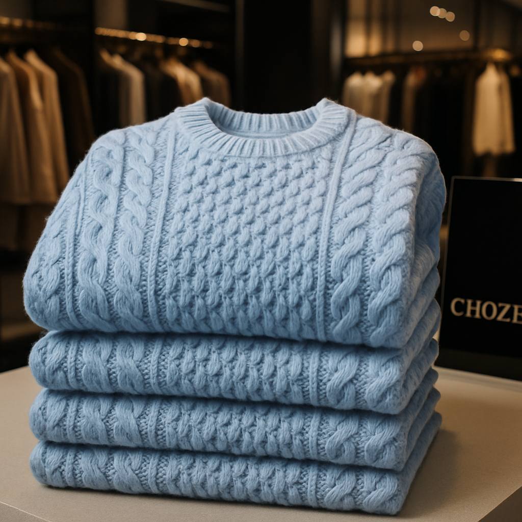 Chozen Unlimited Plus Size Women’s Oversized Cable Knit Sweater Coat – Elegant White Chunky Tunic with Round Neck & Long Sleeves