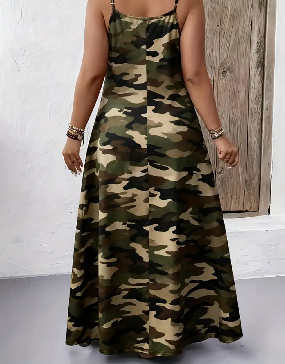 ChoZen Unlimited Women’s Plus Size Camo Maxi Dress – Sleeveless Casual Summer Dress with Pockets