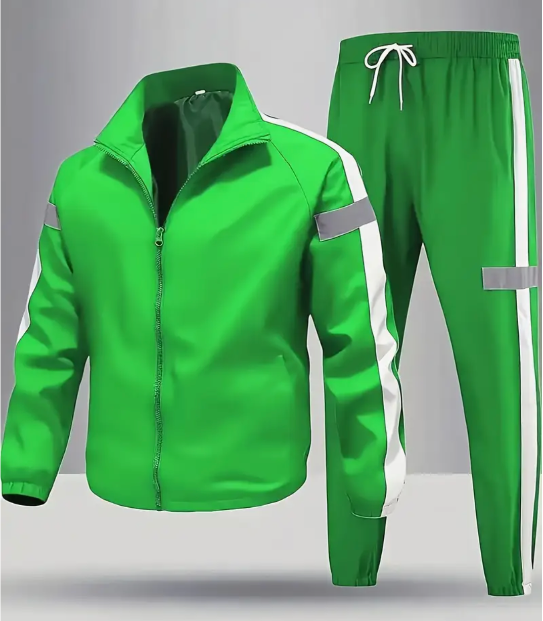 ChoZen Unlimited Men’s Two-Piece Tracksuit Set – Plus Size Zip-Up Jacket & Jogger Pants