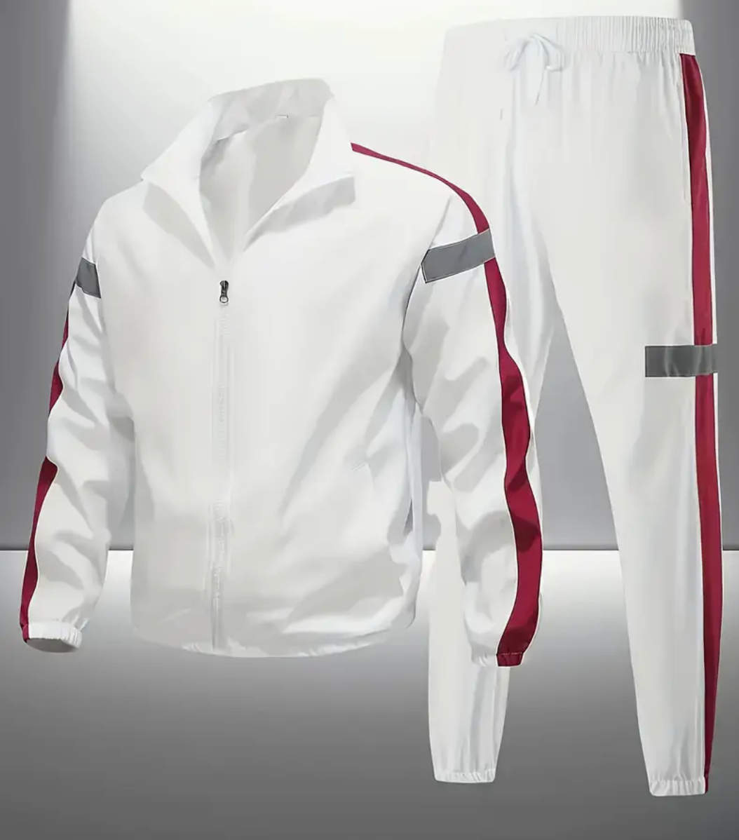 ChoZen Unlimited Men’s Two-Piece Tracksuit Set – Plus Size Zip-Up Jacket & Jogger Pants