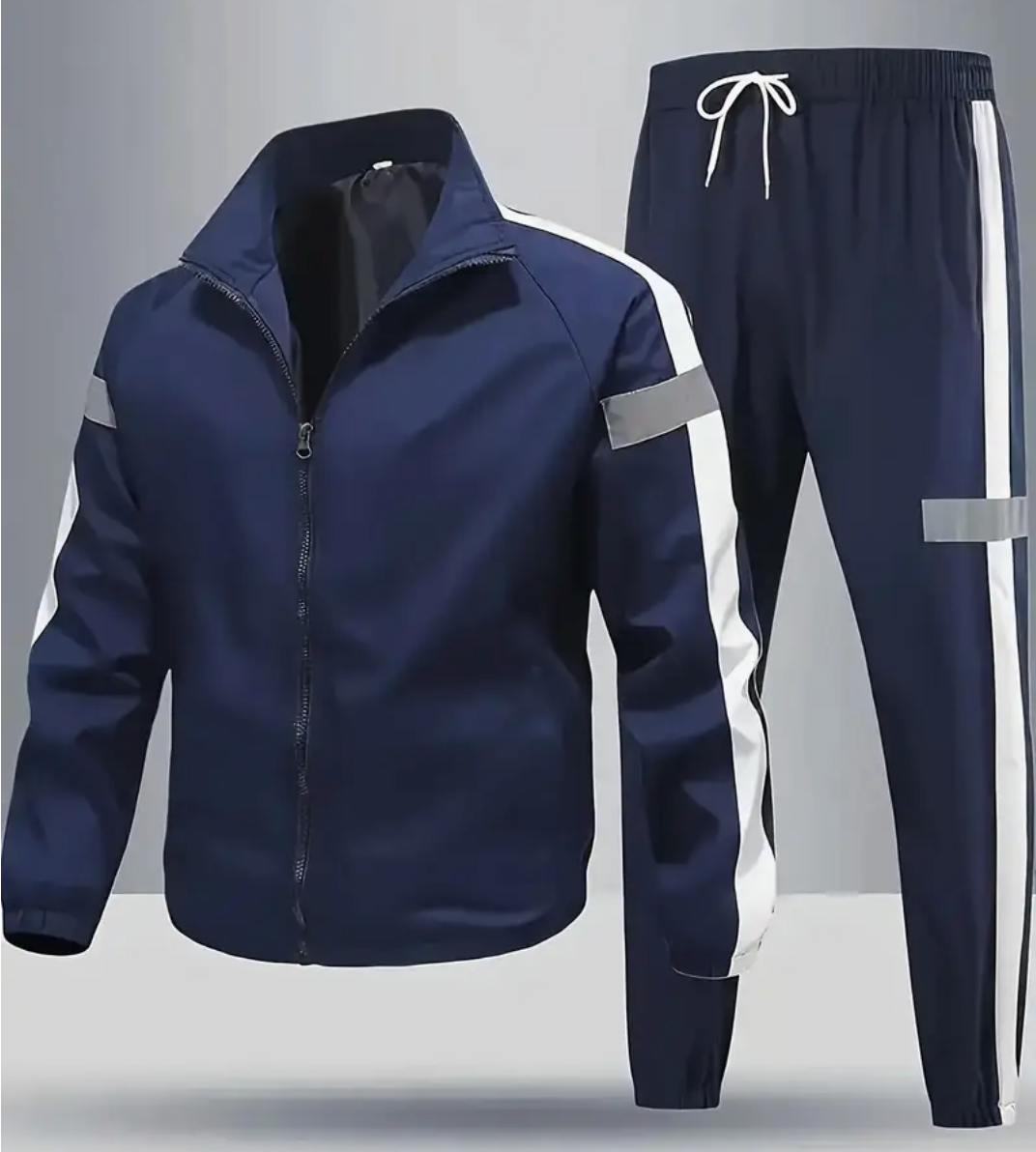 ChoZen Unlimited Men’s Two-Piece Tracksuit Set – Plus Size Zip-Up Jacket & Jogger Pants