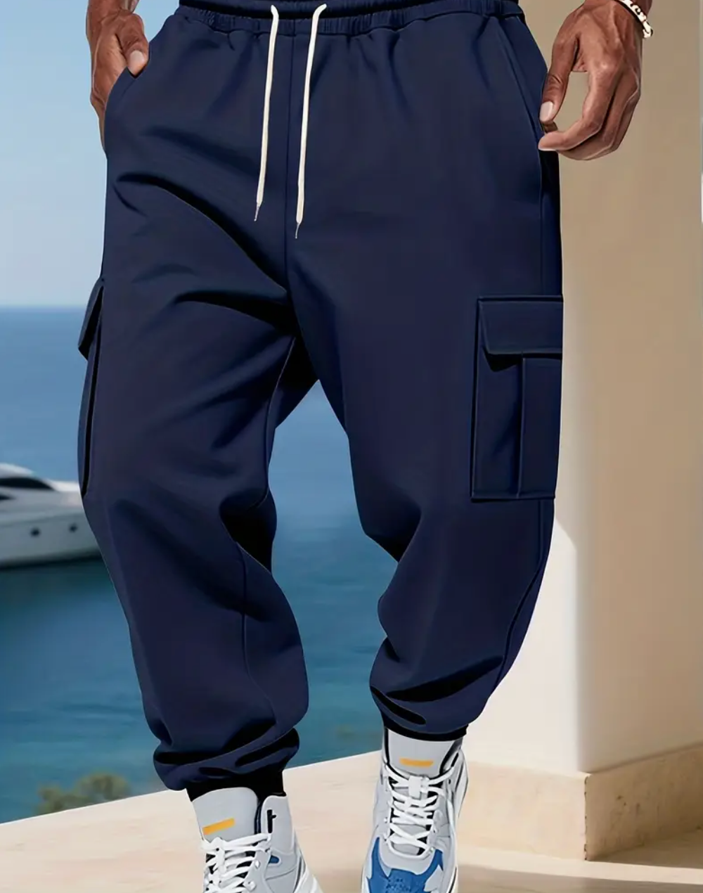 ChoZen Unlimited Men’s Thermal Cargo Jogger Pants – Fleece-Lined Multi-Pocket Drawstring Pants for Cold Weather