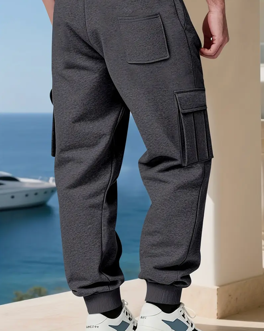 ChoZen Unlimited Men’s Thermal Cargo Jogger Pants – Fleece-Lined Multi-Pocket Drawstring Pants for Cold Weather