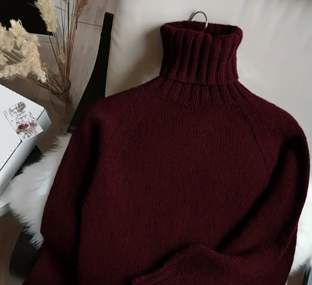 Chozen Unlimited Women’s Turtleneck Sweater – Warm Winter Layering Piece with Loose Fit & Round Neck Design