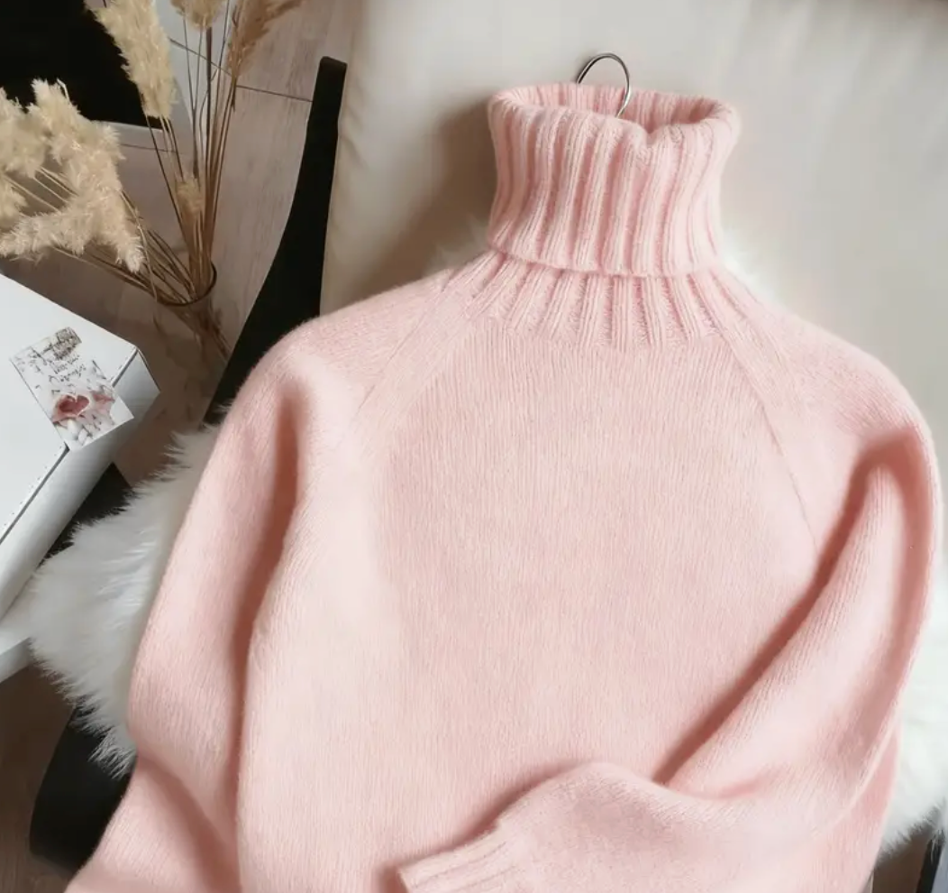 Chozen Unlimited Women’s Turtleneck Sweater – Warm Winter Layering Piece with Loose Fit & Round Neck Design