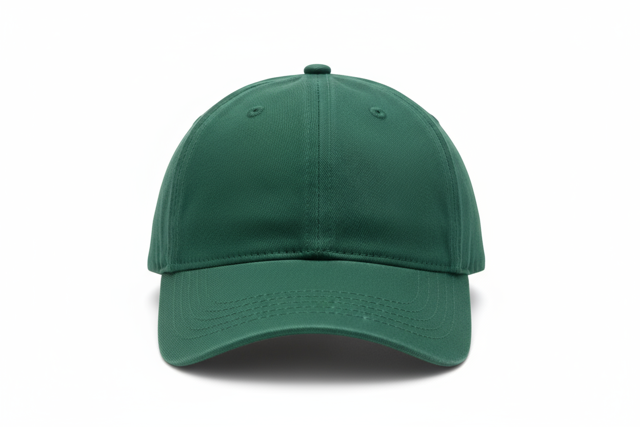 hunter green baseball cap with no logo