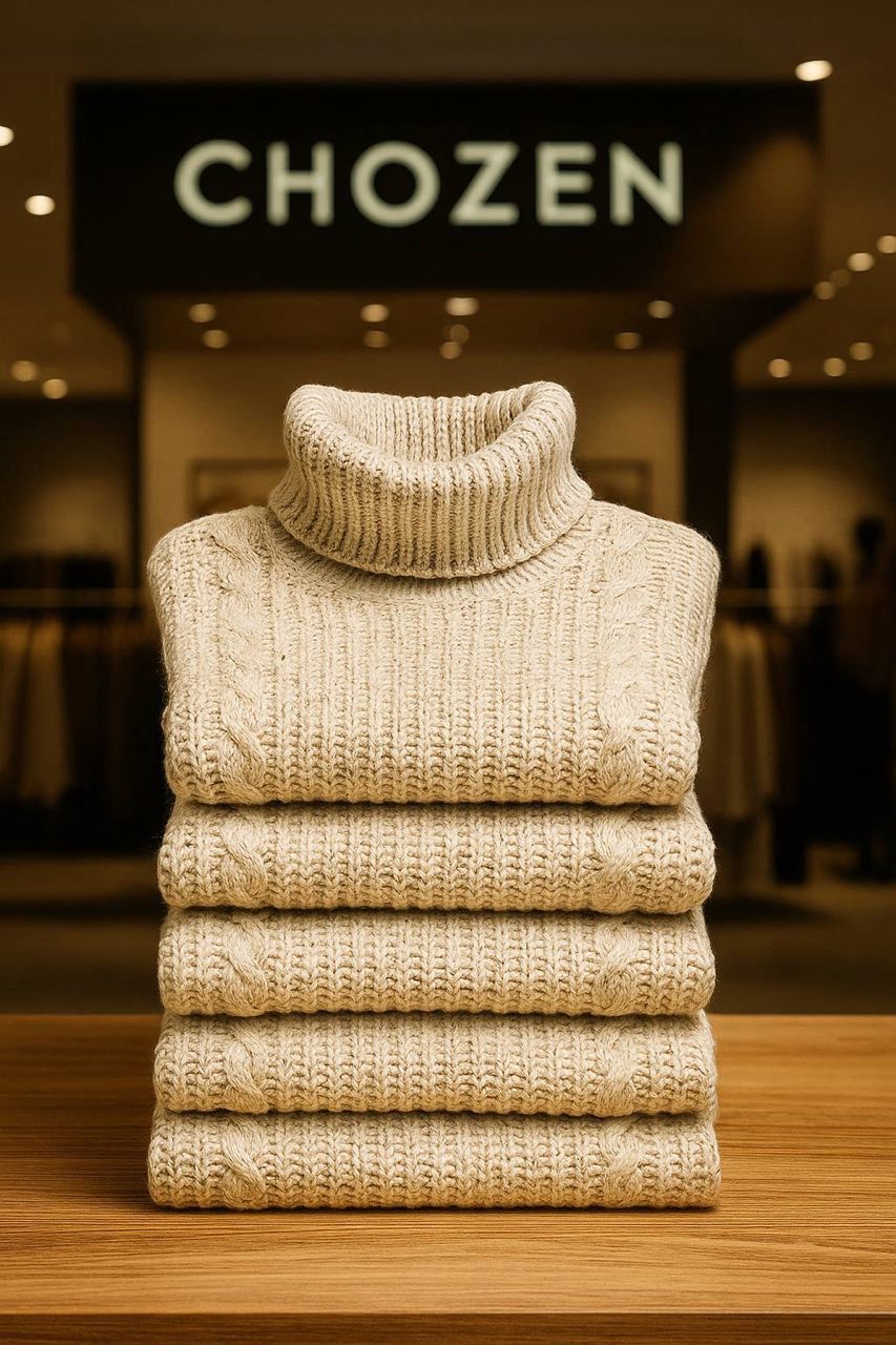 Chozen Unlimited Women’s Turtleneck Sweater – Warm Winter Layering Piece with Loose Fit & Round Neck Design