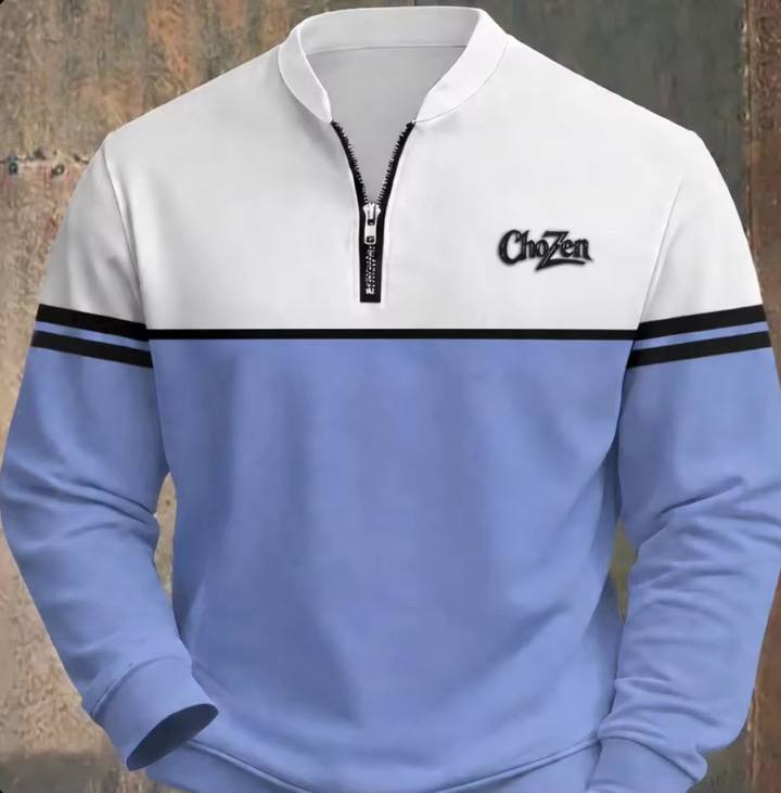 ChoZen Men’s Color-Block Quarter-Zip Pullover
