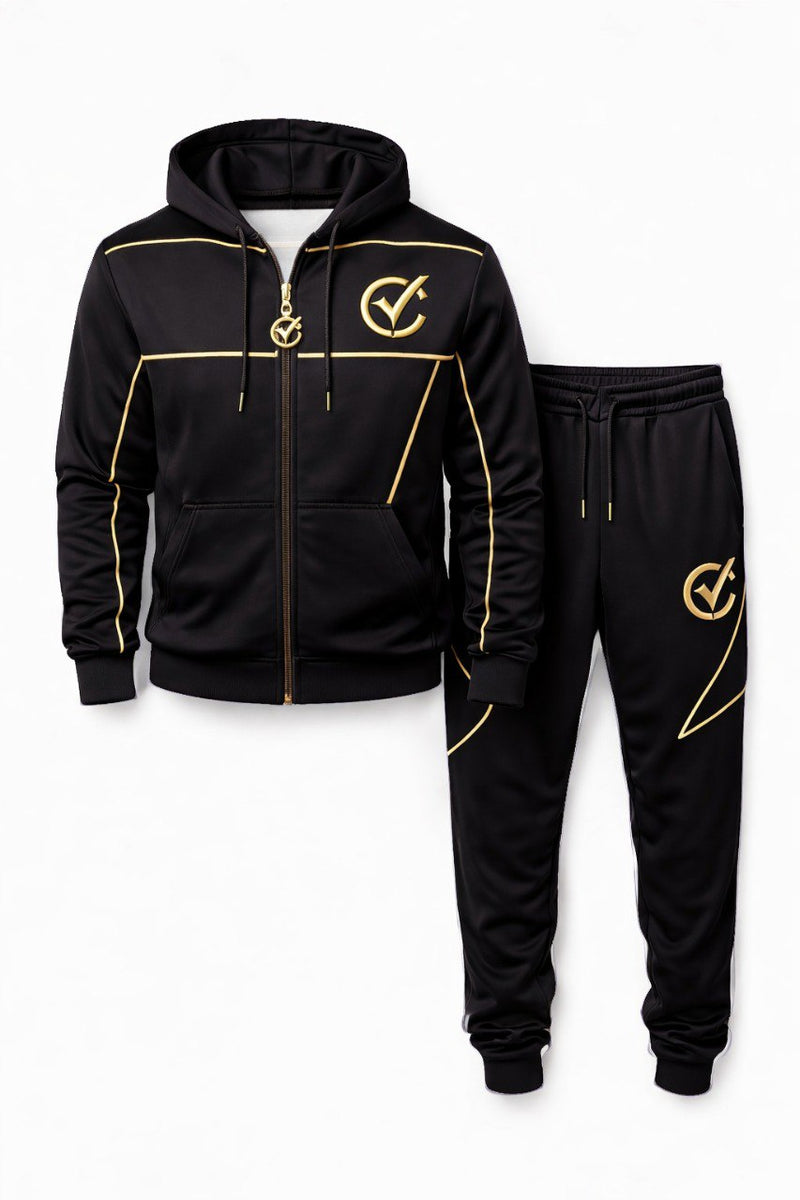 ChoZen Premium Men’s Embroidered Track Suit – Luxury Two Piece Hoodie and Jogger Set