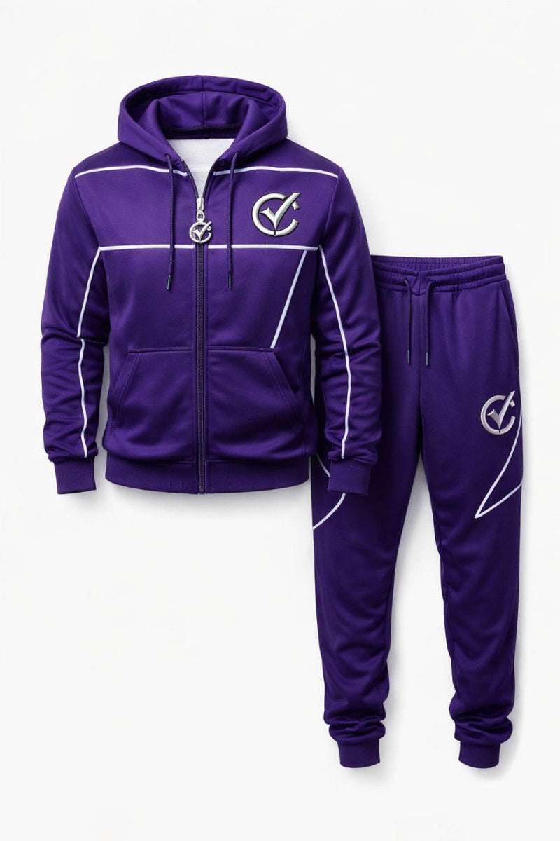 ChoZen Premium Men’s Embroidered Track Suit – Luxury Two Piece Hoodie and Jogger Set