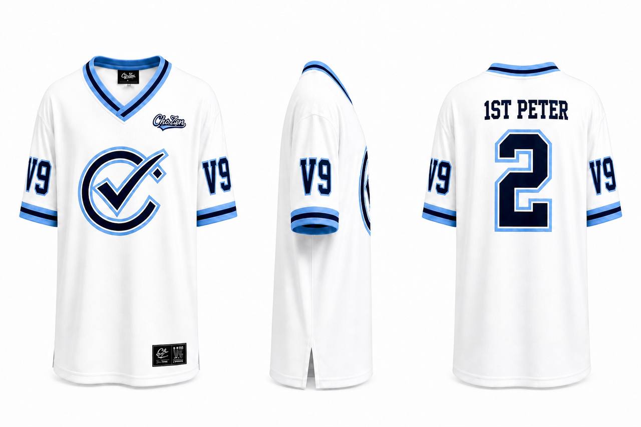 ChoZen Men’s 1 Peter 2:9 V-Neck Mesh Jersey