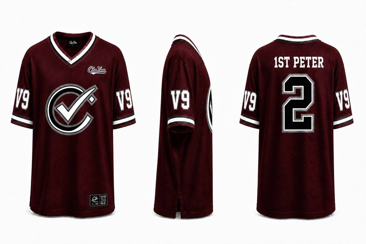 ChoZen Men’s 1 Peter 2:9 V-Neck Mesh Jersey