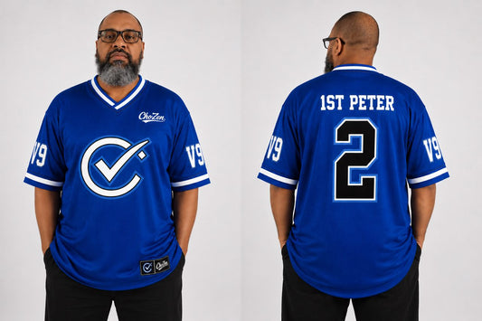 ChoZen Men’s 1 Peter 2:9 V-Neck Mesh Jersey