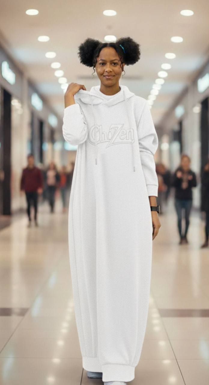 ChoZen Embossed Maxi Hoodie Dress