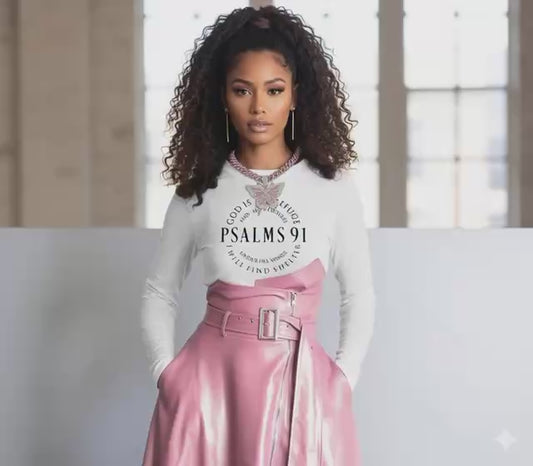 Elegant High-Waisted Faux Leather Midi Skirt with Belted Detail