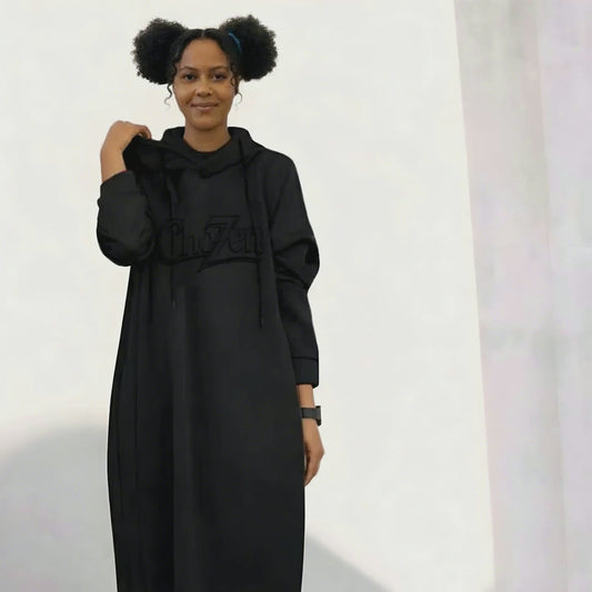 ChoZen Embossed Maxi Hoodie Dress