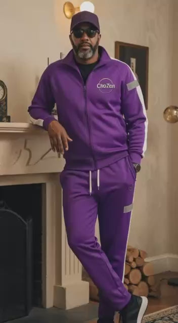 ChoZen Unlimited Men’s Two-Piece Tracksuit Set – Plus Size Zip-Up Jacket & Jogger Pants