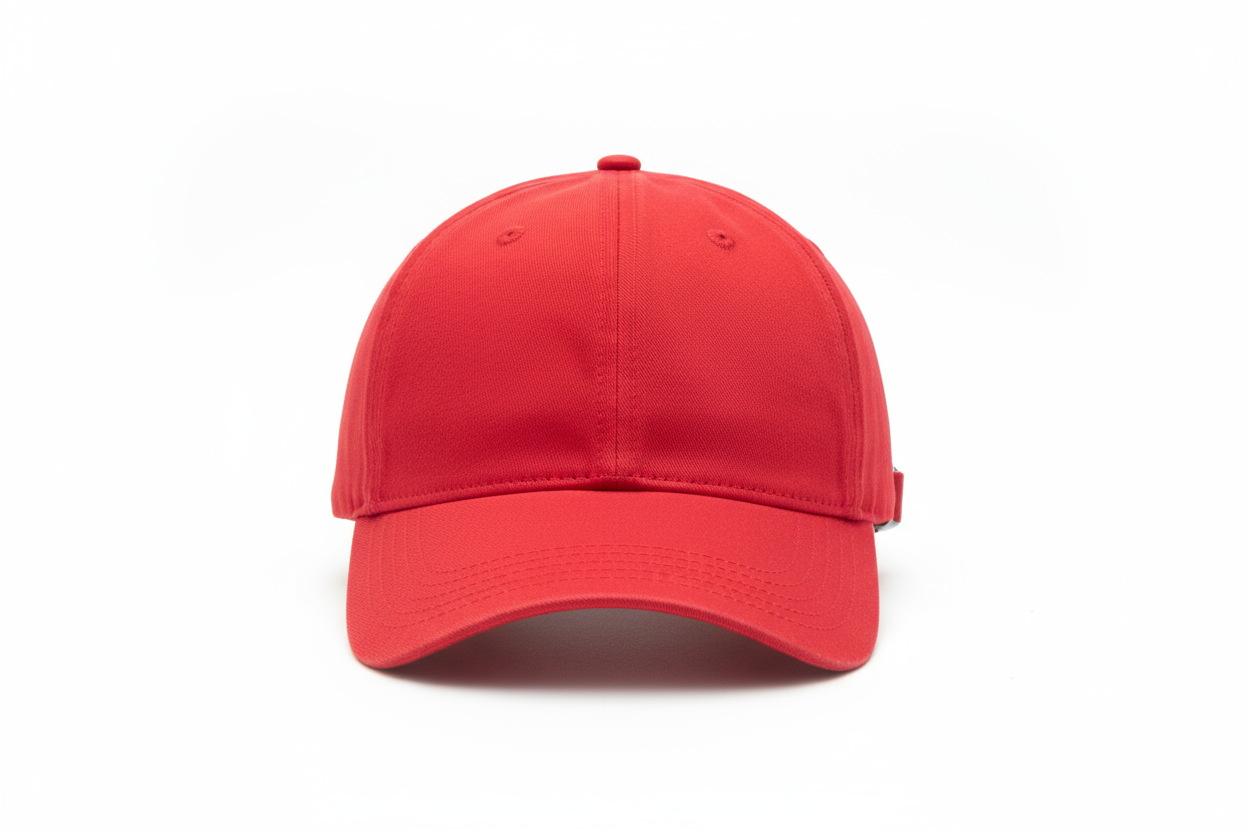 red baseball cap